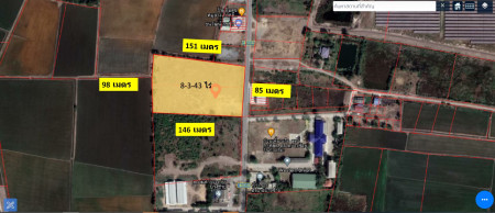 ขาย ที่ดิน 8-3-43 ไร่ ใกล้ สน.บางซ้าย อยุธยา แปลงสี่เหลี่ยม เหมาะทำหมู่บ้าน ตึกแถว – รูปที่ 4
