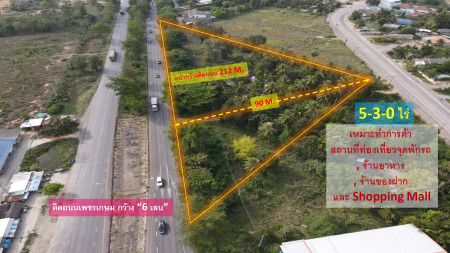 ขายที่ดิน อำเภอปรานบุรี ประจวบคีรีขันธ์ ( ติดถนนเพชรเกษม กว้าง 6 เลน ) 5-3-0 ไร่ หน้ากว้างติดถนน 212 m. #เหมาะทำการค้า สถานที่ท่องเที่ยว – รูปที่ 2