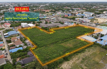 Land for sale, Thammasala Subdistrict, Mueang Nakhon Pathom District—next to Petchkasem Road, 8 lanes wide (suitable for building a village, low-rise project), 15-1-19 rai, width on the road 74 m. – รูปที่ 2