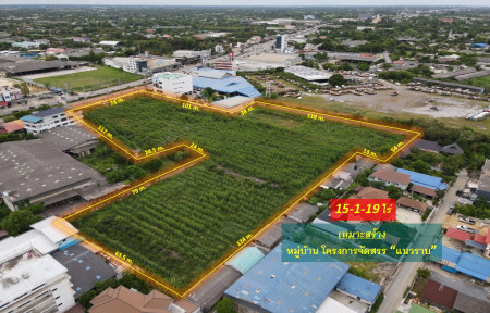 Land for sale, Thammasala Subdistrict, Mueang Nakhon Pathom District—next to Petchkasem Road, 8 lanes wide (suitable for building a village, low-rise project), 15-1-19 rai, width on the road 74 m. – รูปที่ 3