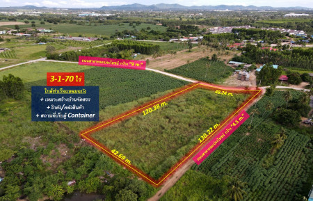 ขายถูก! ที่ดิน ใกล้ท่าเรือแหลมฉบัง อ.ศรีราชา จ.ชลบุรี (เหมาะสร้างบ้านจัดสรร +โกดัง—คลังสินค้า +สถานที่เก็บตู้ Container) 3-1-70 ไร่ ถนน 9m.
