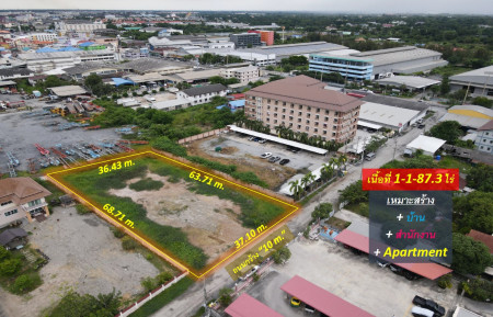 ขายที่ดิน ถนนบางนา-ตราด #ข้าง ม.หัวเฉียวเฉลิมพระเกียรติ (เหมาะสร้างบ้าน +สำนักงาน +Apartment) 1-1-87.3 ไร่ ถนนกว้าง 10 m. แหล่งคนทำงาน – รูปที่ 3