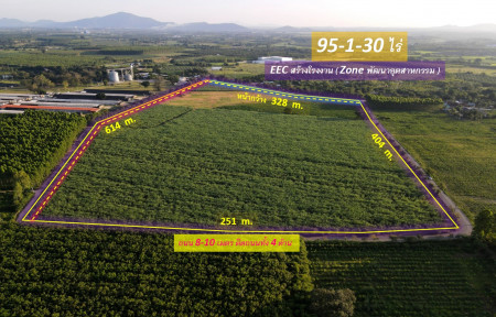 ขายที่ดิน EEC สร้างโรงงาน ถนน 331 จ.ชลบุรี (Zone พัฒนาอุตสาหกรรม) 95-1-30 ไร่ หน้ากว้าง 328 เมตร ขนาดถนน 10 m. รถบรรทุกเข้า-ออกได้ สะดวก – รูปที่ 2
