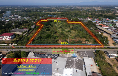 Cheapest sale! Land, Mueang Lampang District - Phaholyothin Road (near Central Plaza Lampang) 30-2-97 rai # width 150 m., next to the road both front and back. – รูปที่ 2