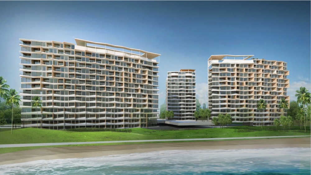 Land for sale and rent, next to Cha-am beach, 150 meters, almost 19 rai, 850 million baht