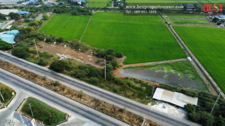 ขาย ที่ดินเปล่า ริม ถนน ทางหลวง 346 ปทุม - บางเลน หน้ากว้าง 120 เมตร รูปแปลงที่ดินสวย – รูปที่ 2