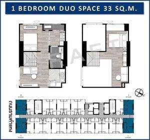 ขาย มีของจริง 2นอน ห้องสุดท้าย ตะวันออกไม่ร้อน Origin Plug&Play Ram Triple station 2 นอน Duo Space 33+14 sqm.  ห้องมุม วิวดี – รูปที่ 2