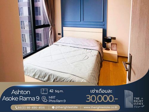 🌿Ashton Asoke-Rama9 🌿 ห้องสวย ตกแต่งหรูหราน่าอยู่มาก 1 ห้องนอน 42 ตร.ม. close to MRT พระราม 9