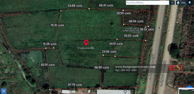 For sale, cheap, empty land on the road 347, Pathum Thani - Bang Pahan, Ayutthaya, near the Thung Makham Yong intersection. – รูปที่ 2