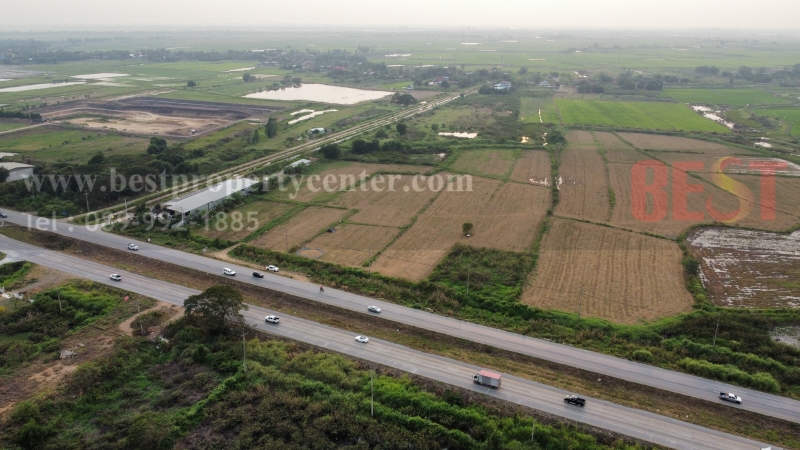 For sale, cheap, empty land on the road 347, Pathum Thani - Bang Pahan, Ayutthaya, near the Thung Makham Yong intersection. – รูปที่ 3