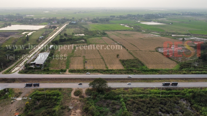 For sale, cheap, empty land on the road 347, Pathum Thani - Bang Pahan, Ayutthaya, near the Thung Makham Yong intersection. – รูปที่ 4
