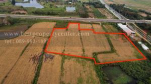 For sale, cheap, empty land on the road 347, Pathum Thani - Bang Pahan, Ayutthaya, near the Thung Makham Yong intersection.