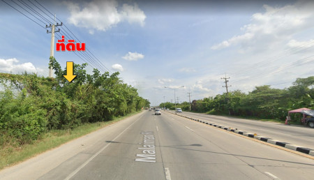 Land for sale in Kamphaeng Saen, on a 4-lane road, Malaiman Road (Road 321), 7-0-23 rai, Nakhon Pathom.