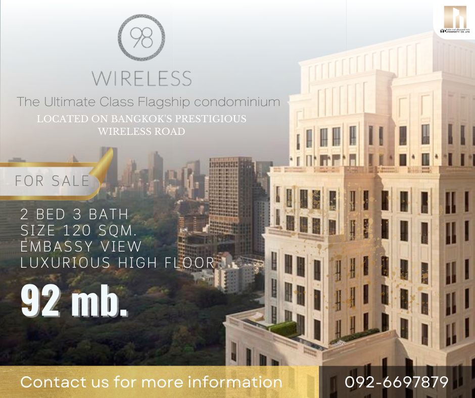 Sell Best Price :  PENTHOUSES 2 BED 3 BATH 120 Sqm High Floor I 98 WiRELESS  - 92.x MB.
